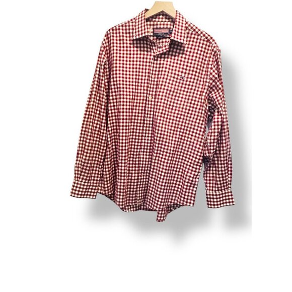 Vineyard Vines Men's Large Classic Fit Tucker Shirt Gingham Red White Check - Picture 3 of 15